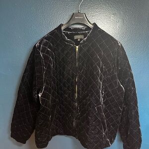 Talbots Elegant Black Quilted Jacket navy